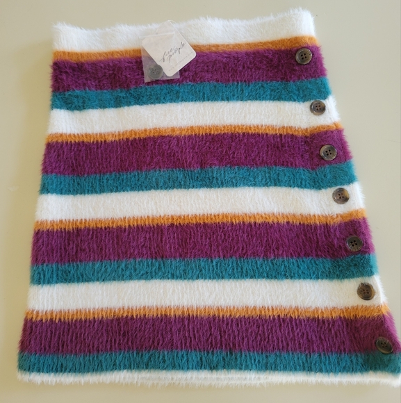 NWT Womens Free People Ciara Sweater Mini in Fig Jam Combo Mini Skirt Size XS - Picture 3 of 8